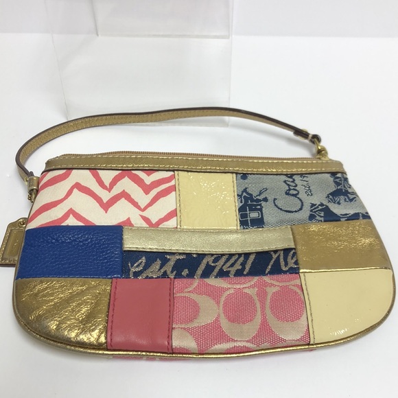 Coach Signature Patchwork Wristlet - Picture 6 of 12